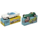 Corgi Toys die-cast models, ref 215 Ford Thunderbird and ref 152 BRM