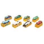 Eight Dinky Toys die-cast model racing cars