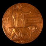 WWI bronze death penny.