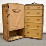 Vintage fitted shipping trunk,