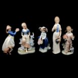Nine Lladro and Nao figurines