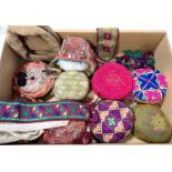 Collection of hats and bridal veils, Kalash and Chitral, Pakistan