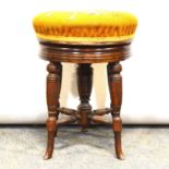 Victorian walnut music stool,