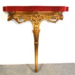 French gold painted console table,