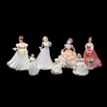Thirteen Royal Doulton lady figures