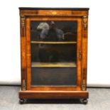 French walnut and marquetry vitrine,