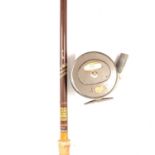 Hardy 'Richard Walker Reservoir Superlite' fly fishing rod, and a fly reel