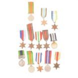 Medals; A collection of WWII medals,