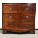 Victorian mahogany bowfront chest of drawers,