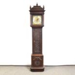 Carved oak longcase clock, James Leigh,