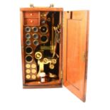 Victorian brass binocular microscope,
