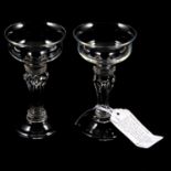 Pair of Georgian style champagne glasses,