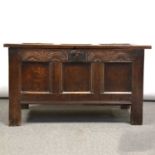 Joined oak coffer, 18th Century,