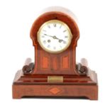 Edwardian mahogany mantel clock,