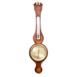 C Prada & Co, London, an Edwardian inlaid mahogany barometer