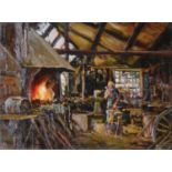 David Hyde, Blacksmith at the anvil