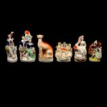 Victorian Staffordshire pottery flat back figure, Tom King and thirteen others,