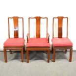 Set of eight Chinese hardwood dining chairs,
