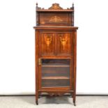 Victorian inlaid rosewood music cabinet,