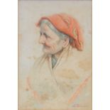 E Fiorentino, Study of an old lady, and a companion work