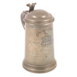 A Victorian pewter tankard,