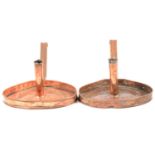 Pair of copper chamber sticks,