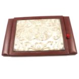 Silver mounted leather blotter,