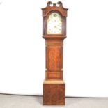 Oak and mahogany longcase clock,