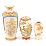 Three Japanese Satsuma vases,