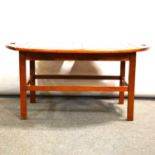 Pine and yew butlers type coffee table,