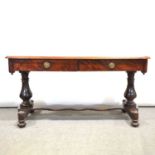 Victorian mahogany two-drawer serving table,