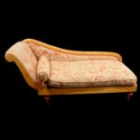 Contemporary birch framed chaise longue,