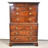 George III mahogany chest on chest,