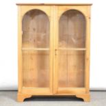 Stripped pine bookcase,