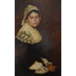 Victorian School, Portrait of a girl seated, half-length,