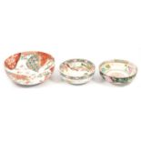 Three Japanese Imari bowls,