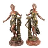 After Provin Serres a pair of bronze effect spelter figures.