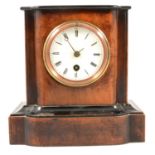 Victorian walnut and ebonised mantel clock