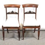 Pair of George IV rosewood dining chairs,