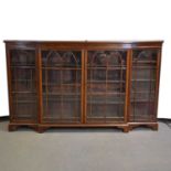 George IV mahogany breakfront bookcase,