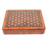 Victorian rosewood and mother of pearl inlaid gaming box