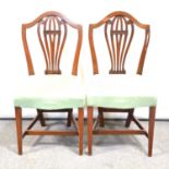 Two pairs of 19th century mahogany dining chairs.
