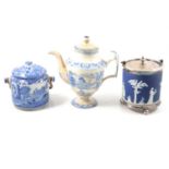 Collection of blue and white ceramics, and Victorian transfer ware