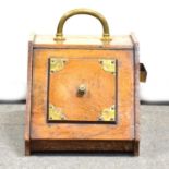 Victorian figured walnut coal box,
