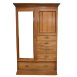 Edwardian walnut compactum wardrobe,