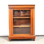 Victorian inlaid walnut vitrine,