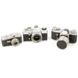 Ten 35mm SLR vintage cameras