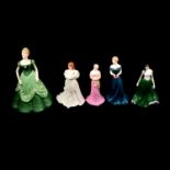 Eight Royal Worcester china figurines, boxed,