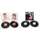 Three David Bowie LP vinyl records including Aladdin Sane Watch That Man