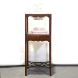 George III mahogany washstand with Minton pottery accessories,